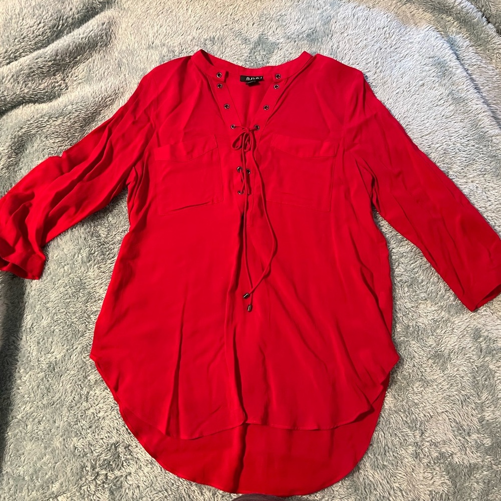 Red a.n.a Blouse - Petite medium